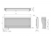 Rysunek techniczny grzejnika Madera Plus - MDP140061514L071000