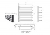 Rysunek techniczny grzejnika A/M firmy Radeco - 1060 x 385 miedziany