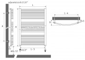 Rysunek techniczny Accolade Sani - 1220 x 500