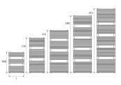 Schematy grzejnika Aristocrat - 1410 x 600 - stal nierdzewna szczotkowana