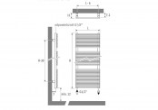 Rysunek techniczny Aristocrat - 2110 x 800 - stal nierdzewna polerowana