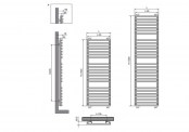 Rysunek techniczny grzejnika Bathline BC - 1825 x 600