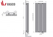 Rysunek techniczny grzejnika Beams Vasco - 1600 x 490