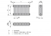 grzejnik Charleston 3 rys. tech. - 1100 x 460