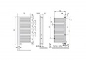 Rysunek techniczny grzejnika Credo-Half - 1466 x 460