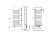 Rysunek techniczny grzejnika Credo-V - 1471 x 621