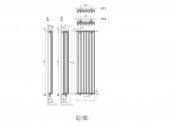 Rysunek techniczny grzejnika Decoline DT - 2 - 1800 x 450