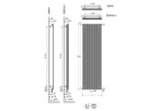 Rysunek techniczny grzejnika Decoline DVN - DVN1 - 1800 x 490
