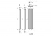 Rysunek techniczny grzejnika Decoline DVR -  DVR1 - 1800 x 492