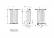 Rysunek techniczny grzejnika Decor - 1200 x 460 - typ 21