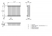 Rysunek techniczny grzejnika Excelsior - 1000 x 1020 - 1-warstwowy