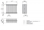 Rysunek techniczny grzejnika Excelsior - 1000 x 210 - 2-warstwowy