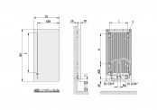 Rysunek techniczny grzejnika Fedon - 1048 x 510