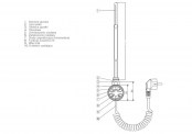 Grzałka elektryczna MOA - rysunek techniczny