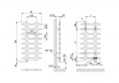 Rysunek techniczny grzejnika Ideos-V o szerokości 758mm - Ideos 1133 x 508