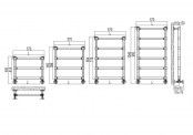 Rysunek techniczny grzejnika Minuette - MUU050B03