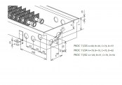 Rysunek techniczny grzejnika kanałowego - PKOC - 110 x 200 x 1200