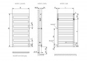 Rysunek techniczny grzejnika Casteo D - CTN1D100060-K