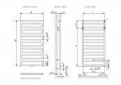 Rysunek techniczny grzejnika Casteo - CTN1M150050-K