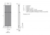 Rysunek techniczny grzejnika Kleo Spa - 1500 x 693