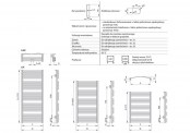 Rysunek techniczny grzejnika Lamelis - 1313 x 544