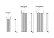 Rysunek techniczny grzejnika Aurora - ARP1-100045