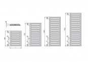 Grzejnik elektryczny Zehnder Metropolitan BAR - Metropolitan Bar 1225 x 600 - schematy