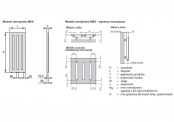 Rysunek techniczny grzejnika Metropolitan Vertical - 1500 x 490