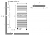 Rysunek techniczny grzejnika Nautica - 1410 x 600
