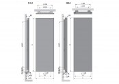 Rysunek techniczny grzejnika ?Niva Pion - N1L1 - 1220 x 420