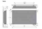 Rysunek techniczny grzejnika Niva Poziom NH2L2 - NH2L2 - 550 x 1478