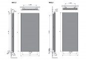 Rysunek techniczny grzejnika Niva Soft - NS1L1 - 1820 x 540