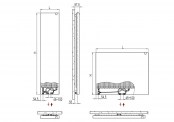 Rysunek techniczny grzejnika Relax Over Power - REOE051-B-