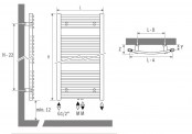 Rysunek techniczny grzejnika Sani Bow - 1320 x 600