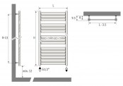 Rysunek techniczny grzejnika Sani Louver - 1190 x 1000