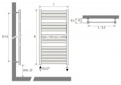 Rysunek techniczny grzejnika Sani Panel - 1190 x 1000