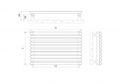 Rysunek techniczny grzejnika Sitar Poziom - 136 x 2520
