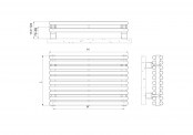 Rysunek techniczny grzejnika Sitar 2 Poziom - 136 x 2020