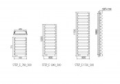 Rysunek techniczny grzejnika Step E - SEG050-T-