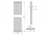 Rysunek techniczny grzejnik Trex 3 - rozstaw 1800 - 1866 x 230