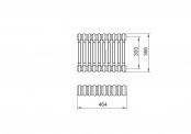 Rysunek techniczny grzejnik Trex 3 - rozstaw 300 - 366 x 920