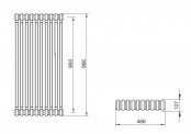 Rysunek techniczny grzejnik Trex 3 - rozstaw 900 - 966 x 230