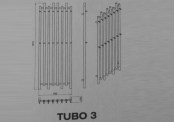 Rysunek techniczny grzejnika Tubo o szerokości 630 mm - 1620 x 290