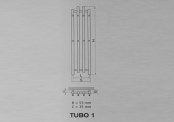 Rysunek techniczny grzejnika Tubo o szerokości 290 mm - 1620 x 630