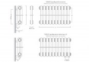 Rysunek techniczny grzejnika Tubus 2 - TUB2-100-22