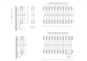 Rysunek techniczny grzejnika Tubus 3 - TUB3-100-22