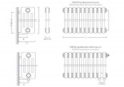 Rysunek techniczny grzejnika Tubus 4 - TUB4-100-23