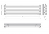 Rysunek techniczny grzejnika Tubus H2 - TUBH2-120-08
