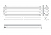 Rysunek techniczny grzejnika Tubus H3 - TUBH3-150-08