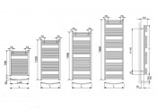 Rysunek techniczny grzejnika Virando Bow i Virando Bow Chrom - 1226 x 595